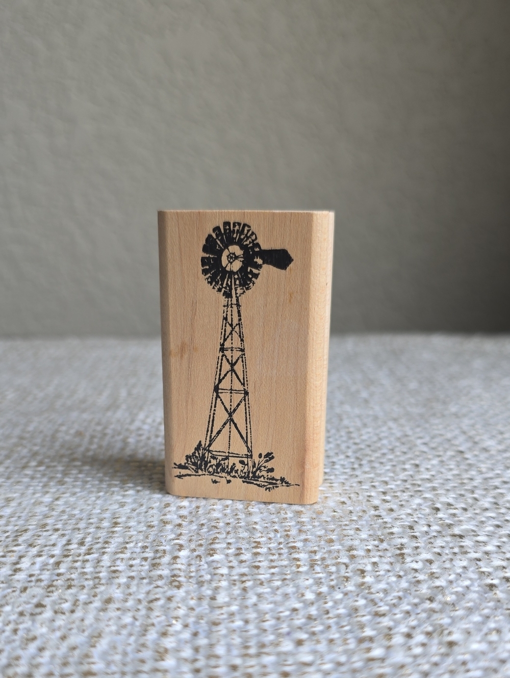 Rubber Stamp Country Windmill, Wood Mounted, Wood Cellar Graphics WCG 548P